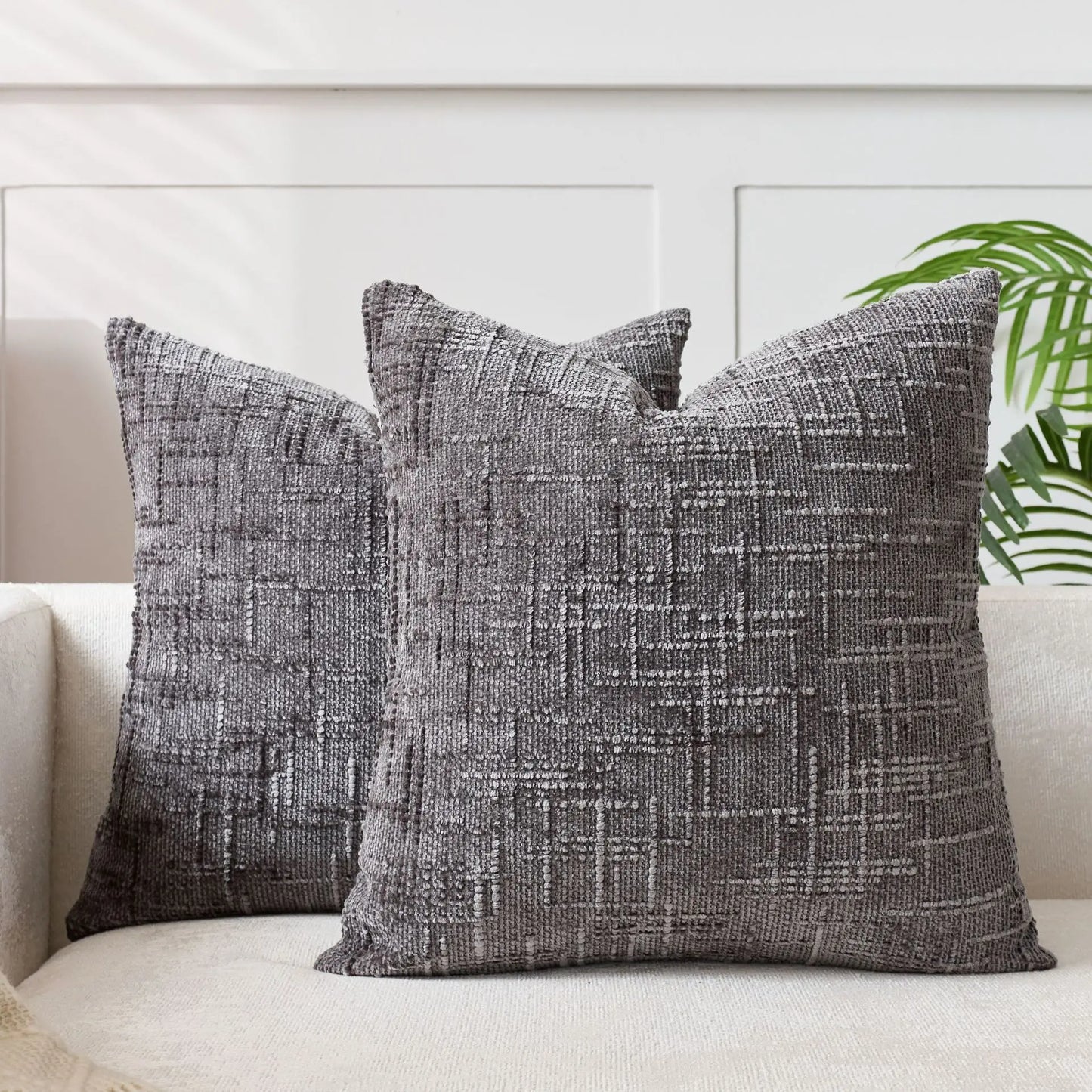 Malin Chenille Bamboo Texture Throw Pillow Cover - Solid Color Decorative Cushion 14:350853#brown red;5:202949817#30x50cm Cushion Covers