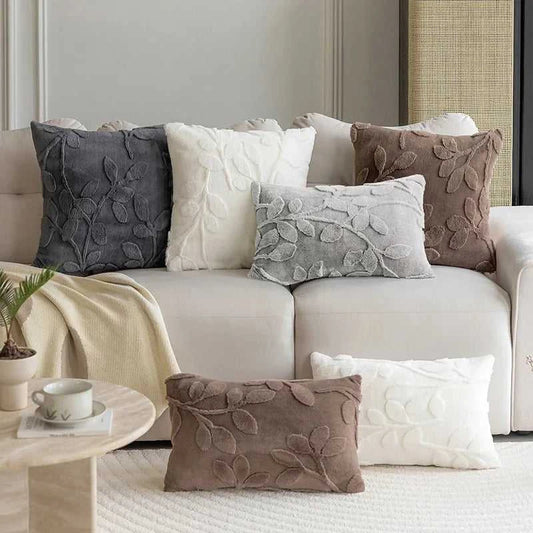 Mandee Jacquard Throw Pillow Cover - Plush Decorative Cushion Cover 14:175#Coffee;5:201298990#30x50cm Cushion Covers