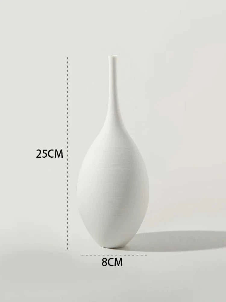 Mano Handmade Zen Ceramic Vase - Black & White Minimalist Art Decor 14:200006151#White A vase