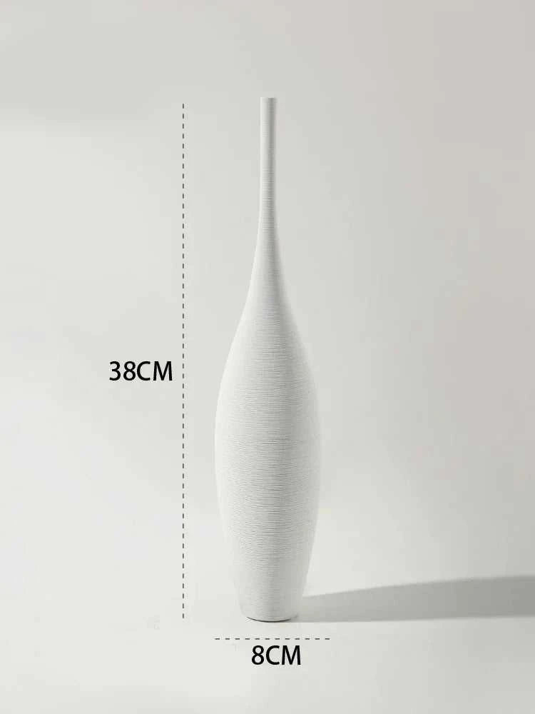 Mano Handmade Zen Ceramic Vase - Black & White Minimalist Art Decor 14:200006151#White A vase