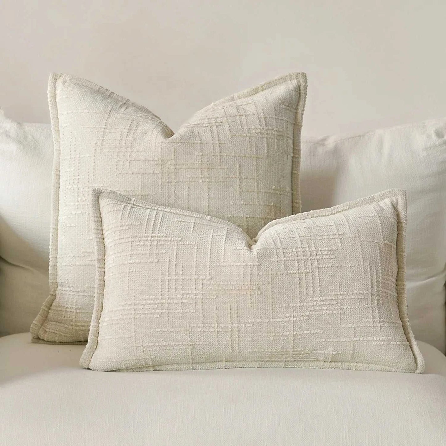 Masy Chenille Cushion Cover - Bamboo Yarn Textured Throw Pillow Case 14:10#Dark Grey;5:201298988#30x50cm Cushion Covers