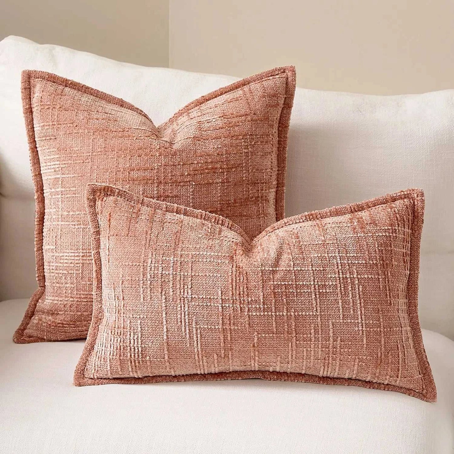 Masy Chenille Cushion Cover - Bamboo Yarn Textured Throw Pillow Case 14:10#Dark Grey;5:201298988#30x50cm Cushion Covers