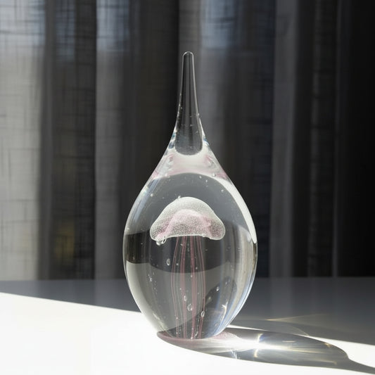 Glass Decoration Office Living Room Porch Wine Cabinet Water Drop Jellyfish Gift Souvenir 14:200006151#L-white sculptures