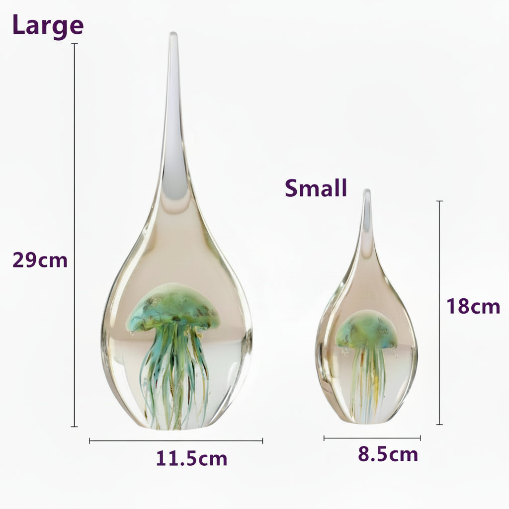 Glass Decoration Office Living Room Porch Wine Cabinet Water Drop Jellyfish Gift Souvenir 14:200006151#L-white sculptures