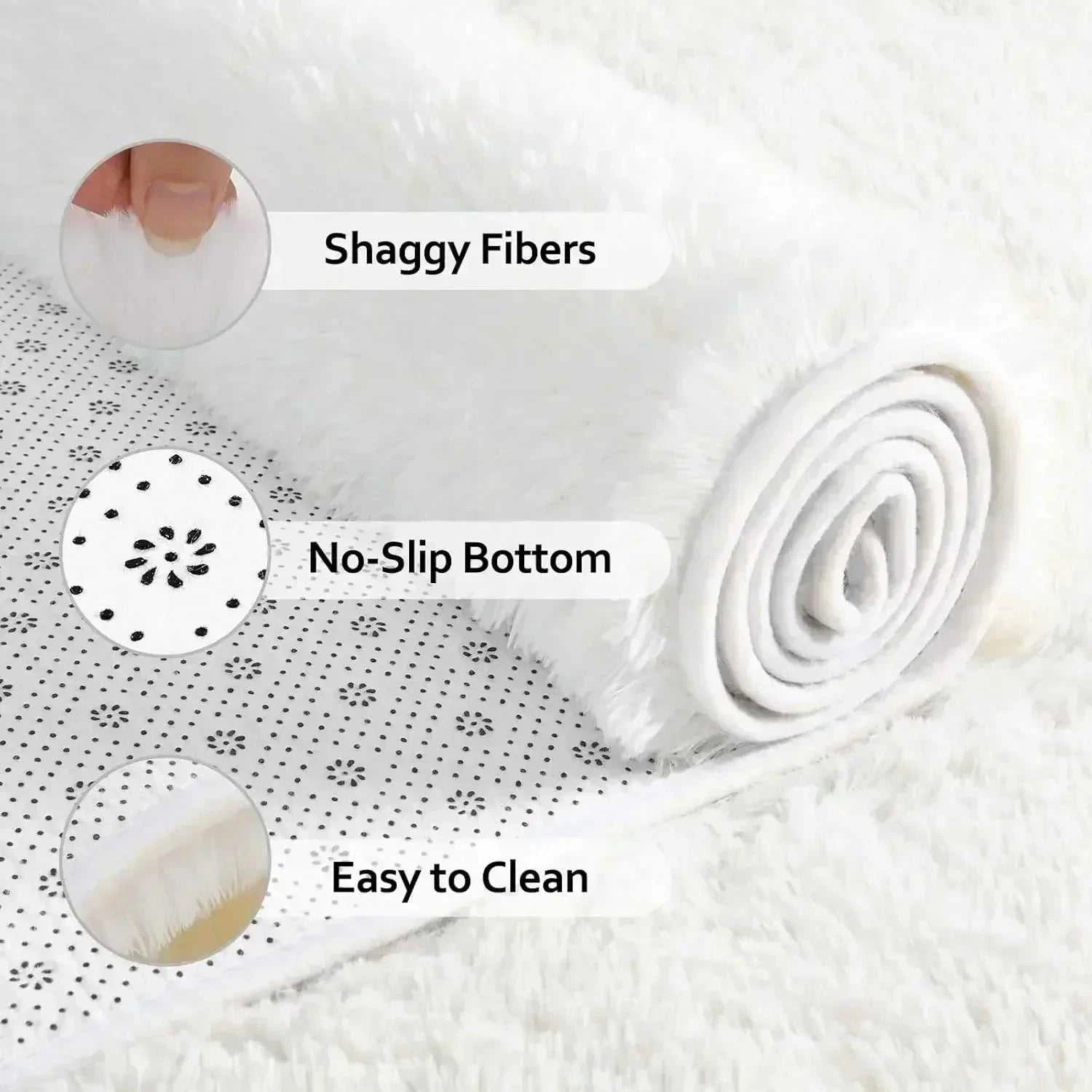 Miko Fluffy Faux Sheepskin Rug - Soft Faux Fur Floor Mat 14:29#A-1;5:202813808#40X60cm 15.7X23.6in Rugs