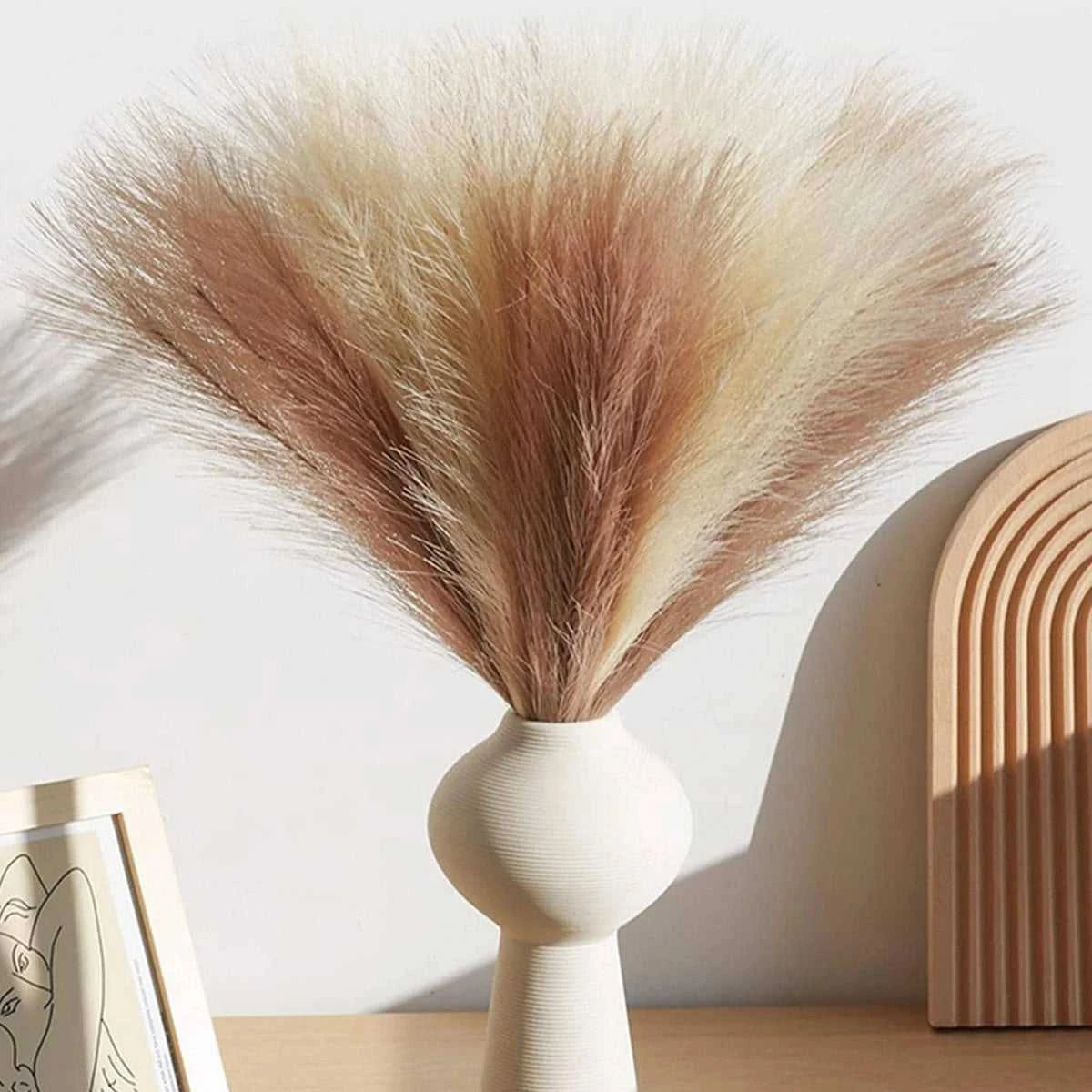 Mimosa Artificial Pampas Grass 42cm - 10pcs Boho Decor 14:202884863#color 1 Artificial Plants