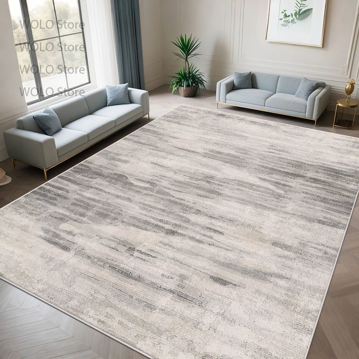 Mocco area rug in a Nordic modern living room interior