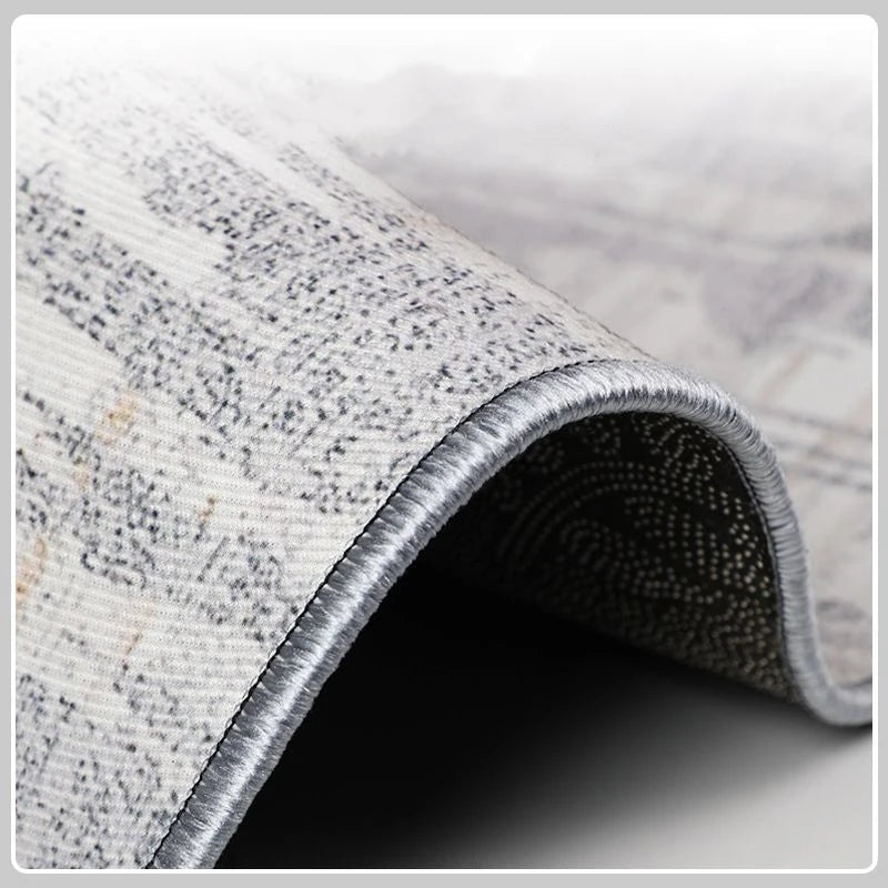 Close-up of Mocco grey rug soft polyester texture