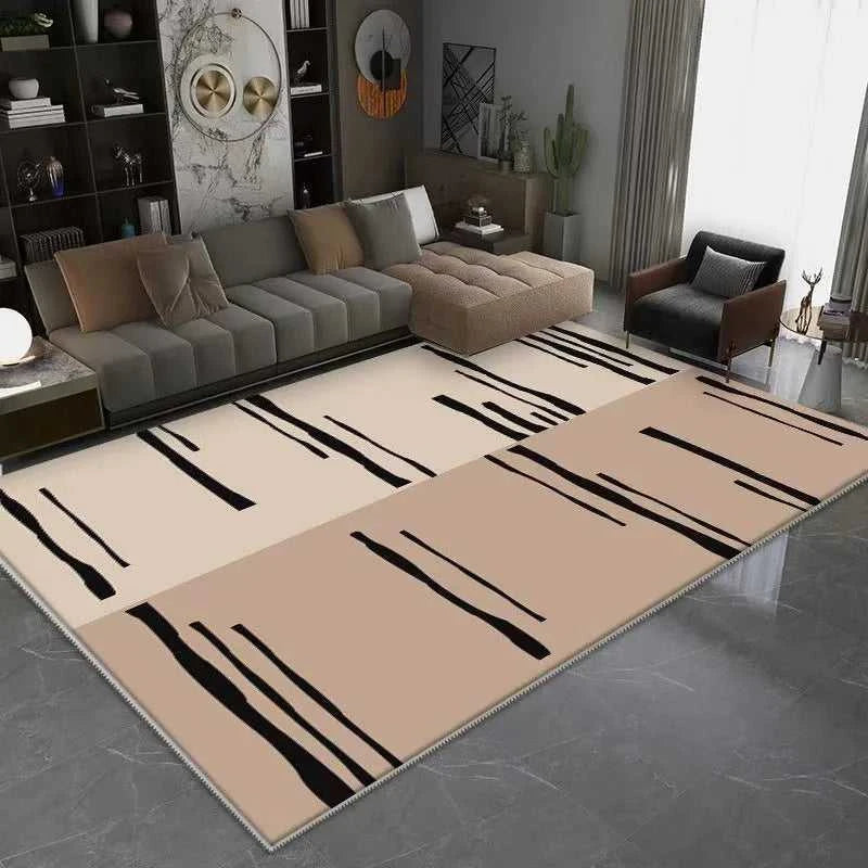 Moderno Black White Geometric Area Rug - Abstract Pattern 14:29#1;5:557868959#40x60CM Carpets