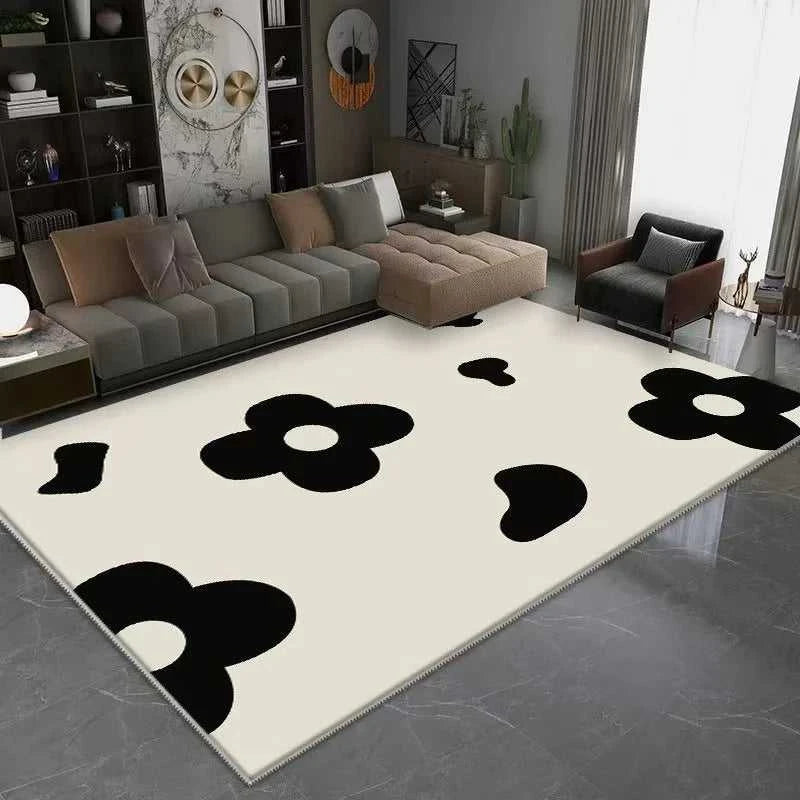 Moderno Black White Geometric Area Rug - Abstract Pattern 14:29#1;5:557868959#40x60CM Carpets