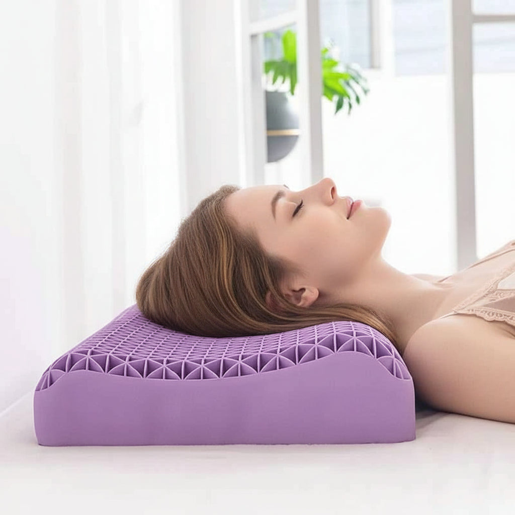 Pectin Pillow Memory TPE Pillow Neck Message Pillows High Orthopedic Shoulder Pain Protection Cervical Almohadas Para Dormir 14:193#Purple-1;5:201298992#32x55x4-6CM comfort essentials