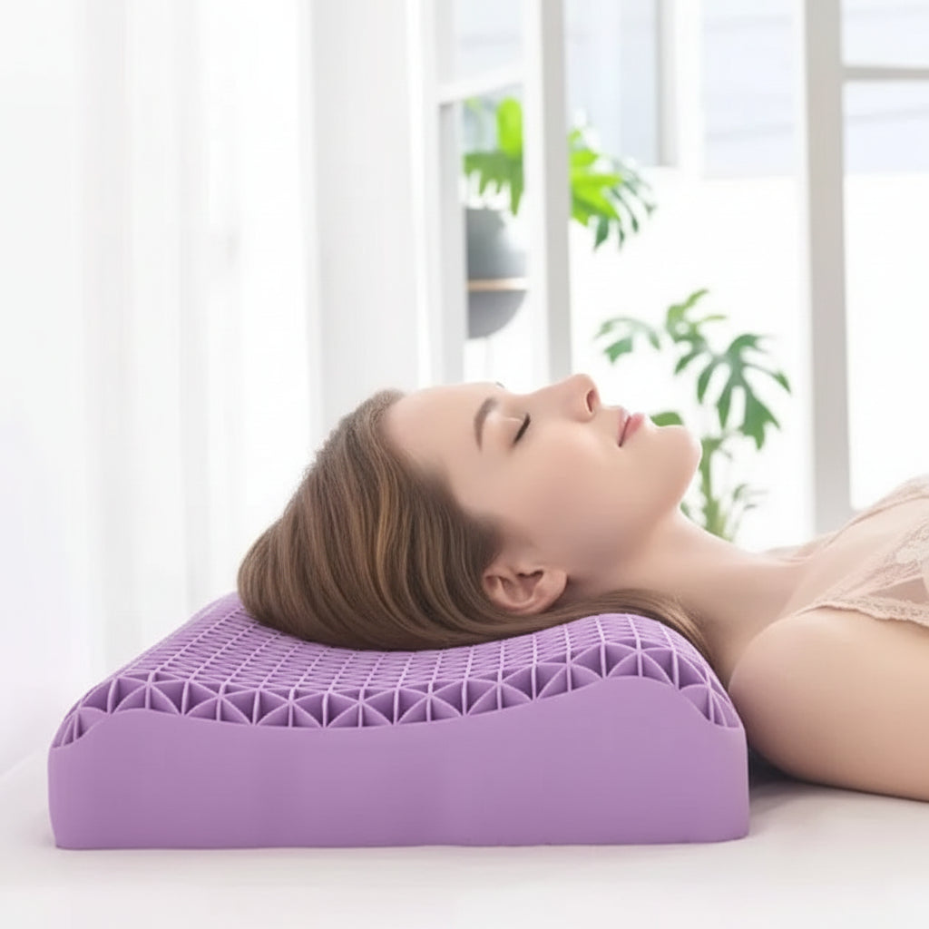 Pectin Pillow Memory TPE Pillow Neck Message Pillows High Orthopedic Shoulder Pain Protection Cervical Almohadas Para Dormir 14:193#Purple-1;5:201298992#32x55x4-6CM comfort essentials