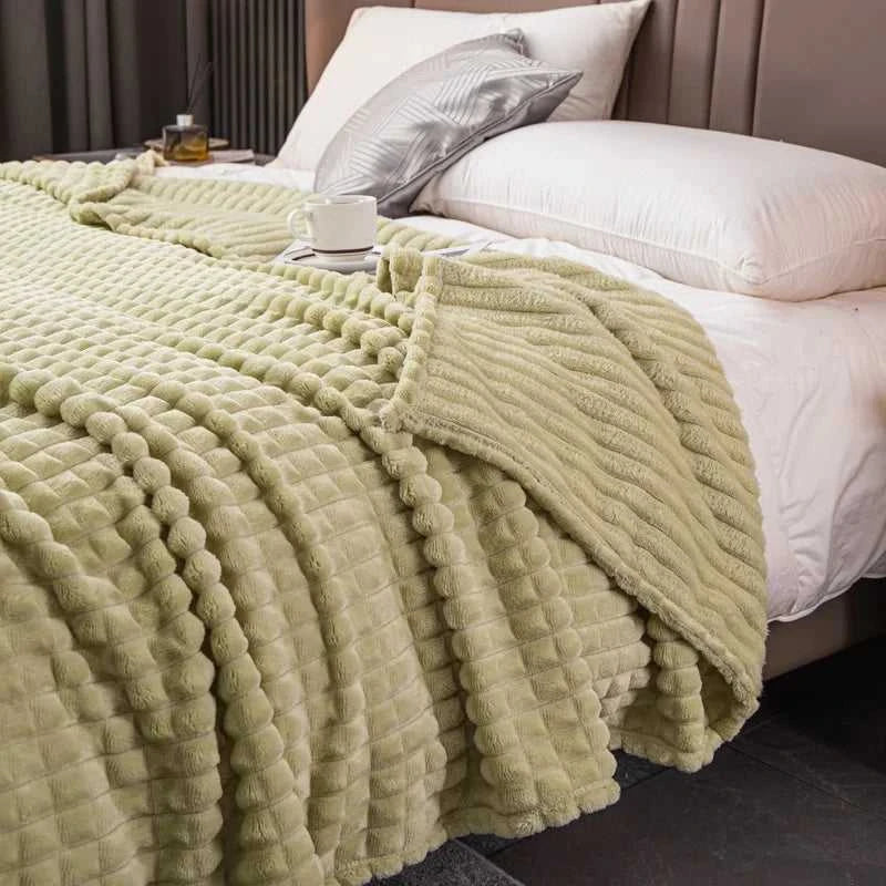 Paloma Elegant Plaid Knit Throw Blanket - Ultra-Soft Faux Rabbit Fur 14:10#grid red;5:596#39.37inX59.06in Blankets & Throws