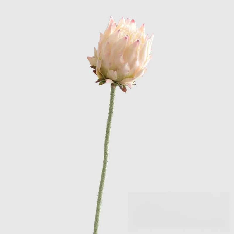 Moso Artificial King Protea 25 Inch - Faux Flower for Wedding & Home Decor 14:193#white powder Artificial Flowers
