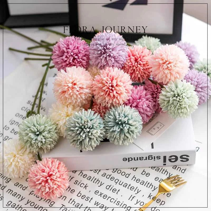 Petsy Artificial Hydrangea Bouquet 29cm - Wedding & Home Decor 14:200211869#Rose Red;5:361385#3Pcs Artificial Flowers