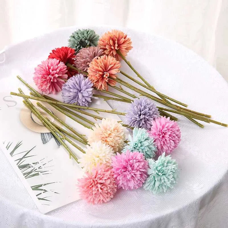 Petsy Artificial Hydrangea Bouquet 29cm - Wedding & Home Decor 14:200211869#Rose Red;5:361385#3Pcs Artificial Flowers