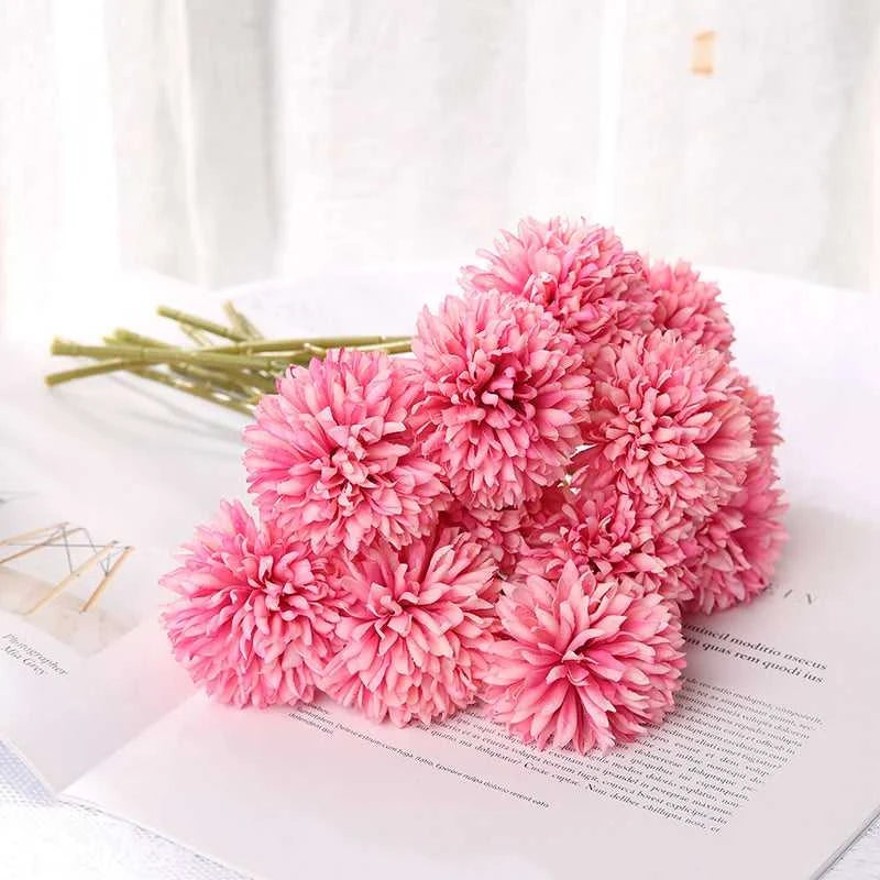 Petsy Artificial Hydrangea Bouquet 29cm - Wedding & Home Decor 14:200211869#Rose Red;5:361385#3Pcs Artificial Flowers
