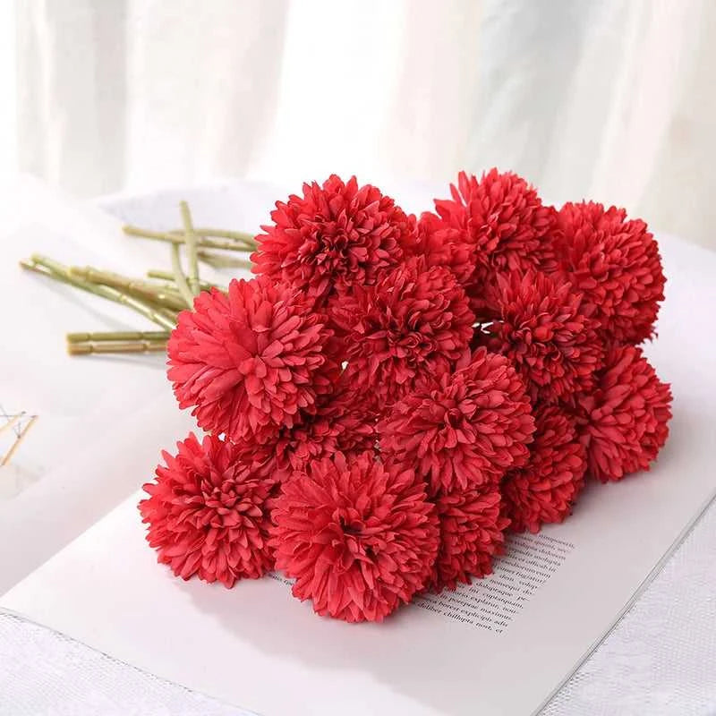 Petsy Artificial Hydrangea Bouquet 29cm - Wedding & Home Decor 14:200211869#Rose Red;5:361385#3Pcs Artificial Flowers
