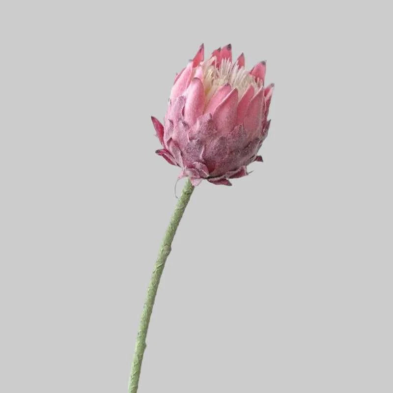 Moso Artificial King Protea 25 Inch - Faux Flower for Wedding & Home Decor 14:193#white powder Artificial Flowers