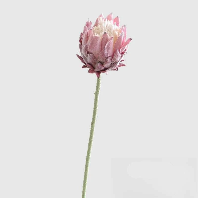 Moso Artificial King Protea 25 Inch - Faux Flower for Wedding & Home Decor 14:193#white powder Artificial Flowers