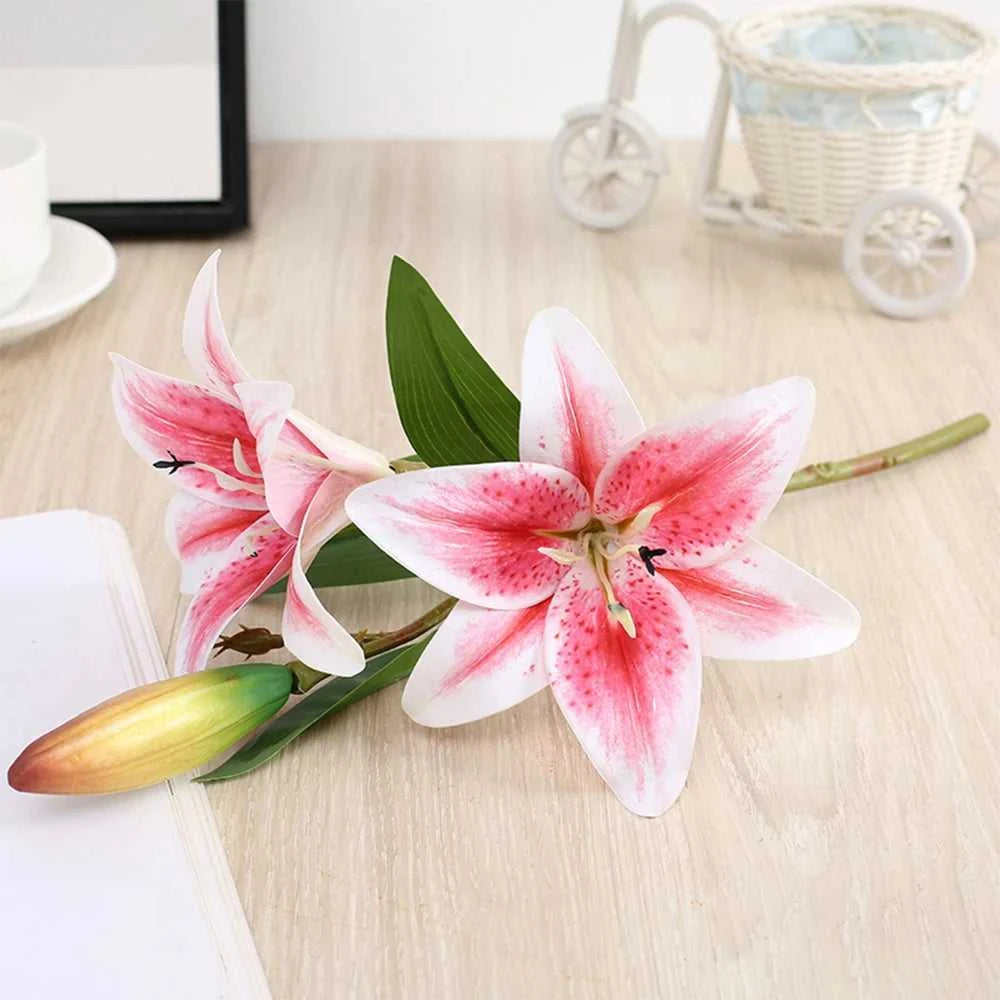 Arcadia Artificial Lily Flowers - Realistic 3D Stems for Home & Wedding Decor 14:496#58 -Purple Artificial Flowers