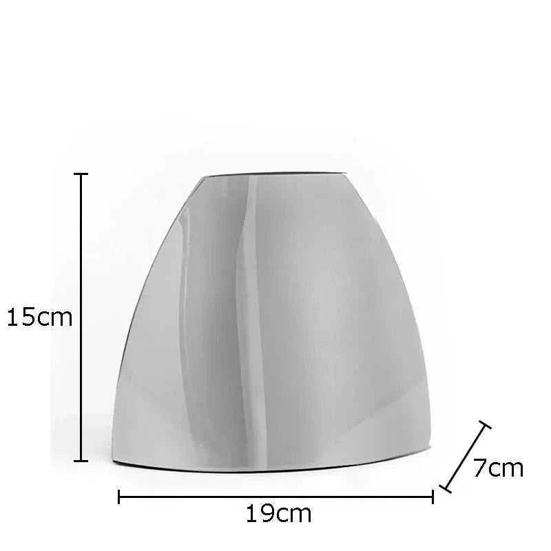 Plata Arc Metal Vase - Silver Smooth Finish Flower Pot 14:366#S decorative vase