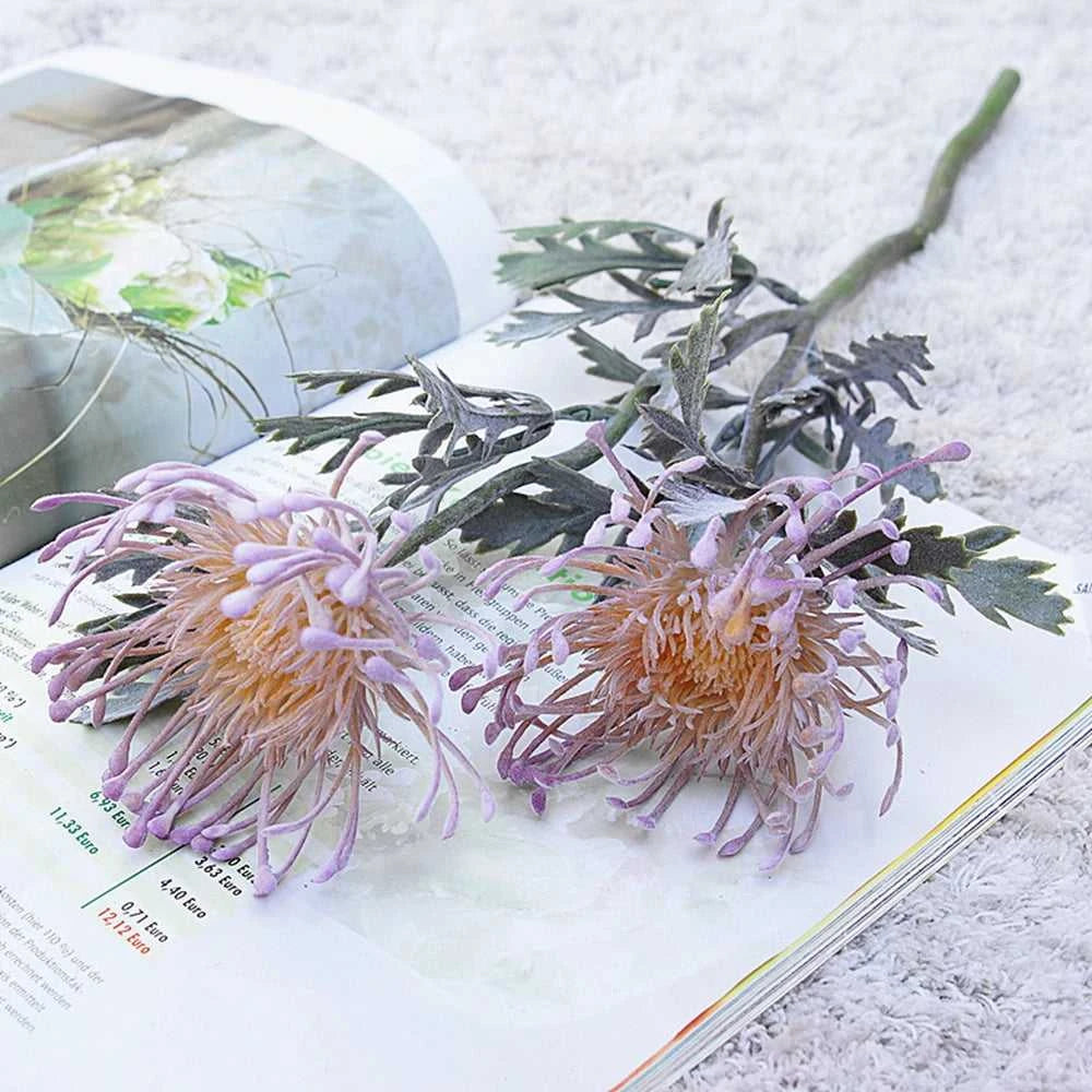 Fluff Artificial Pincushion Flowers - Crab Claw Branch for Wedding & Home Decor 14:1052 Pink Artificial Flowers