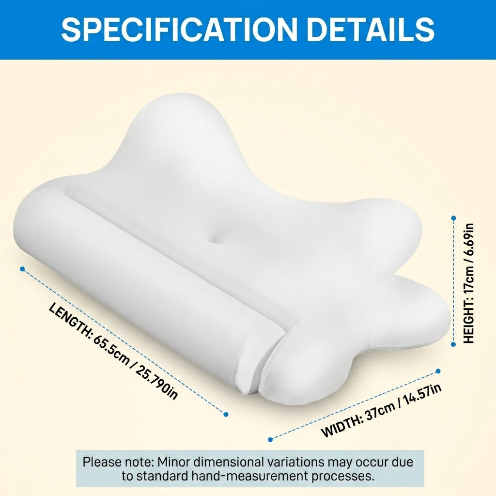 Rama contour pillow Z5030 specification details – length 65.5cm (25.79in), width 37cm (14.57in), height 17cm (6.69in) butterfly cervical memory foam pillow
