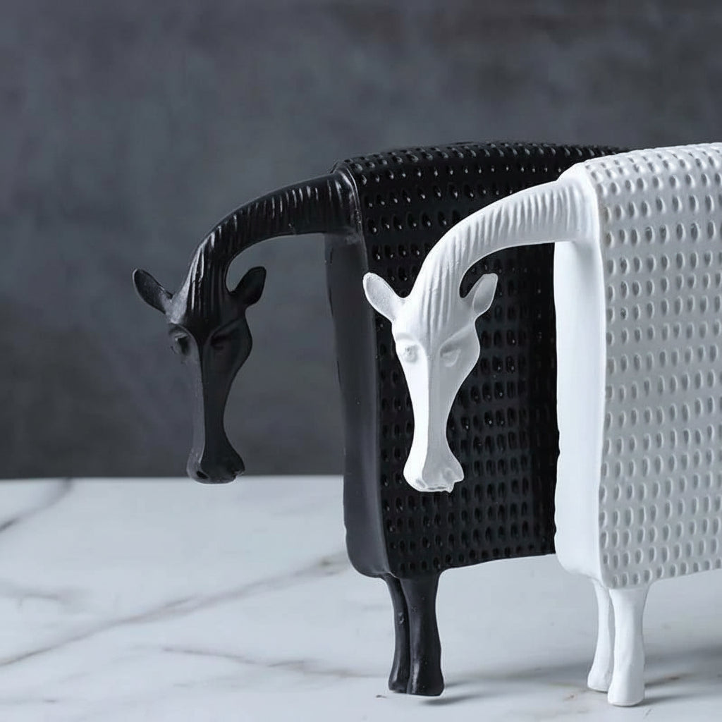 Armored Warhorse Statue Desk Decoration Horse Ornaments Creative Cartoon Animal Resin Abstract Crafts Room Aesthetic Decor 14:200006151#Black sculptures