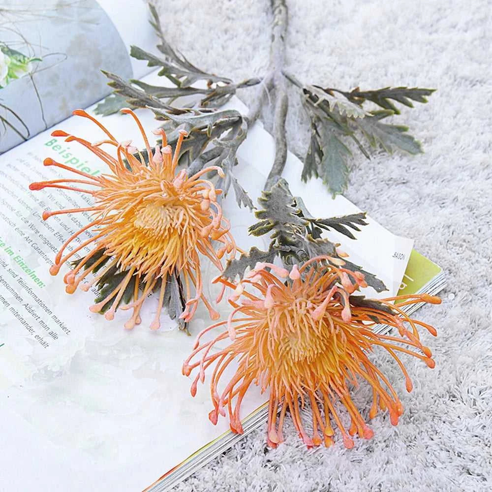 Fluff Artificial Pincushion Flowers - Crab Claw Branch for Wedding & Home Decor 14:1052 Pink Artificial Flowers