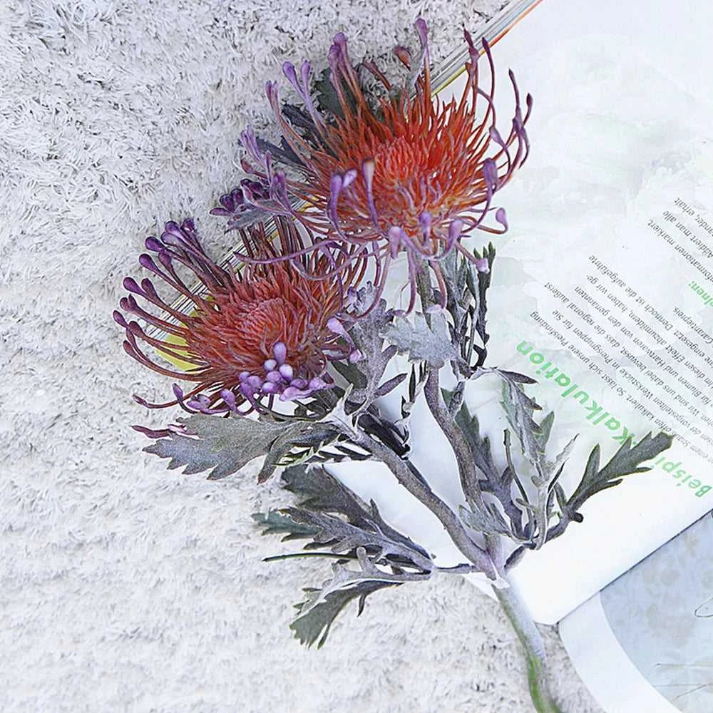 Fluff Artificial Pincushion Flowers - Crab Claw Branch for Wedding & Home Decor 14:1052 Pink Artificial Flowers