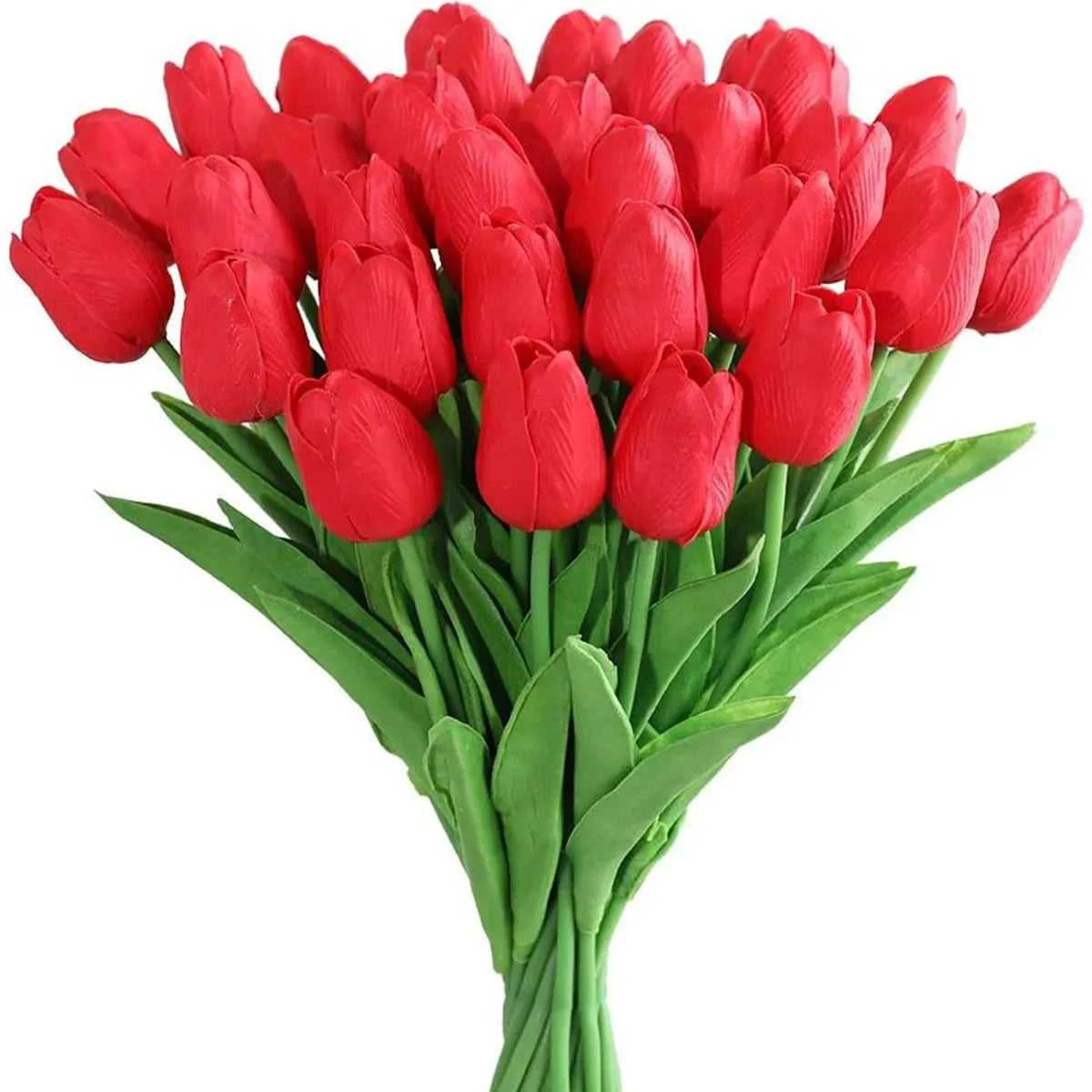 Felicia Artificial Tulips - 10 Realistic Touch Flowers for Home & Wedding Decor 14:29#1;5:361386#10pcs Artificial Flowers