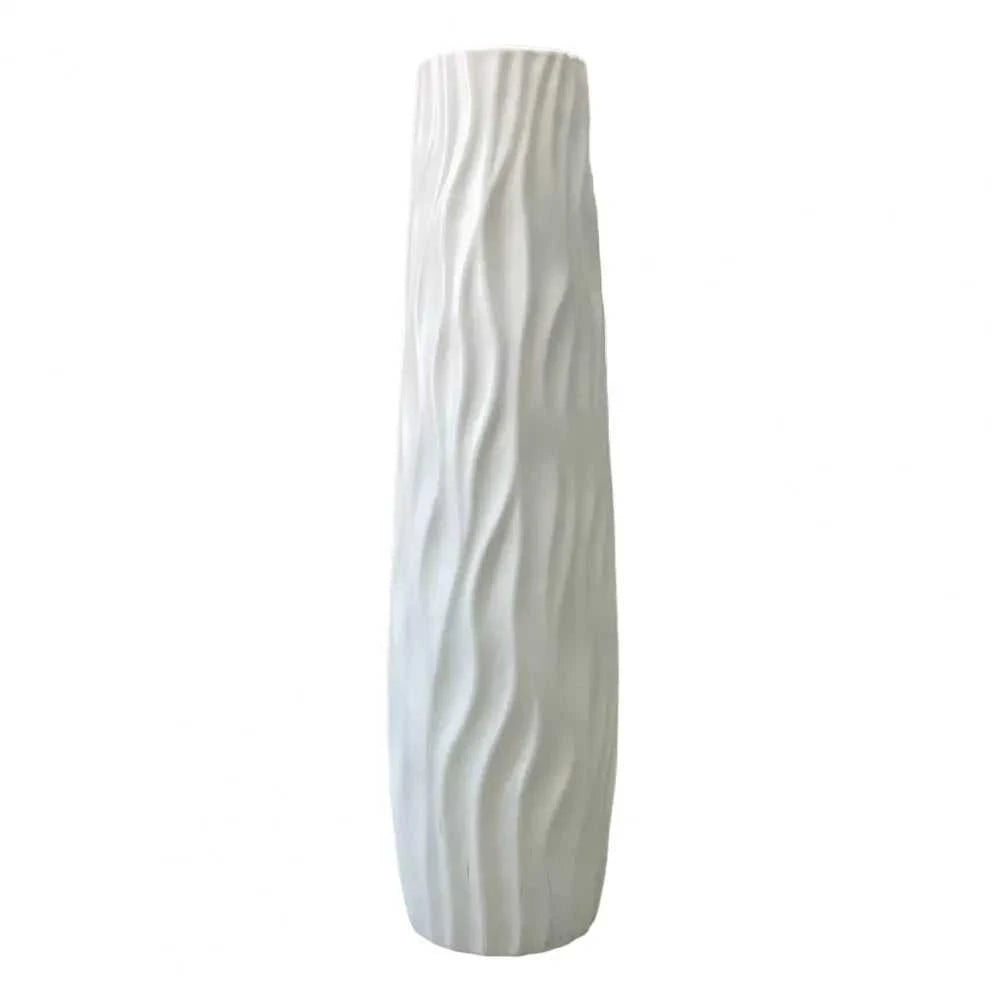 Regina Textured Floor Vase - Tall Decorative Standing Vase for Living Room 14:29#White vase