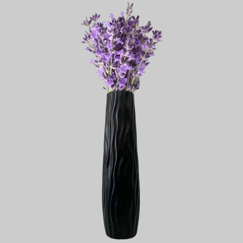 Regina Textured Floor Vase - Tall Decorative Standing Vase for Living Room 14:29#Black vase