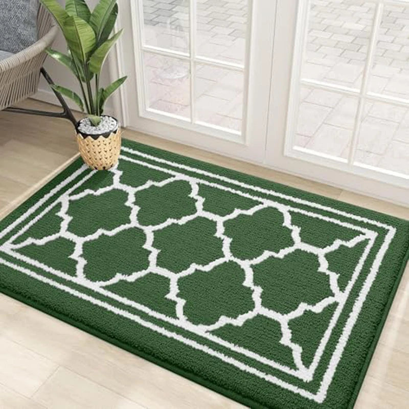 Green Retika absorbent entrance rug in modern hallway interior
