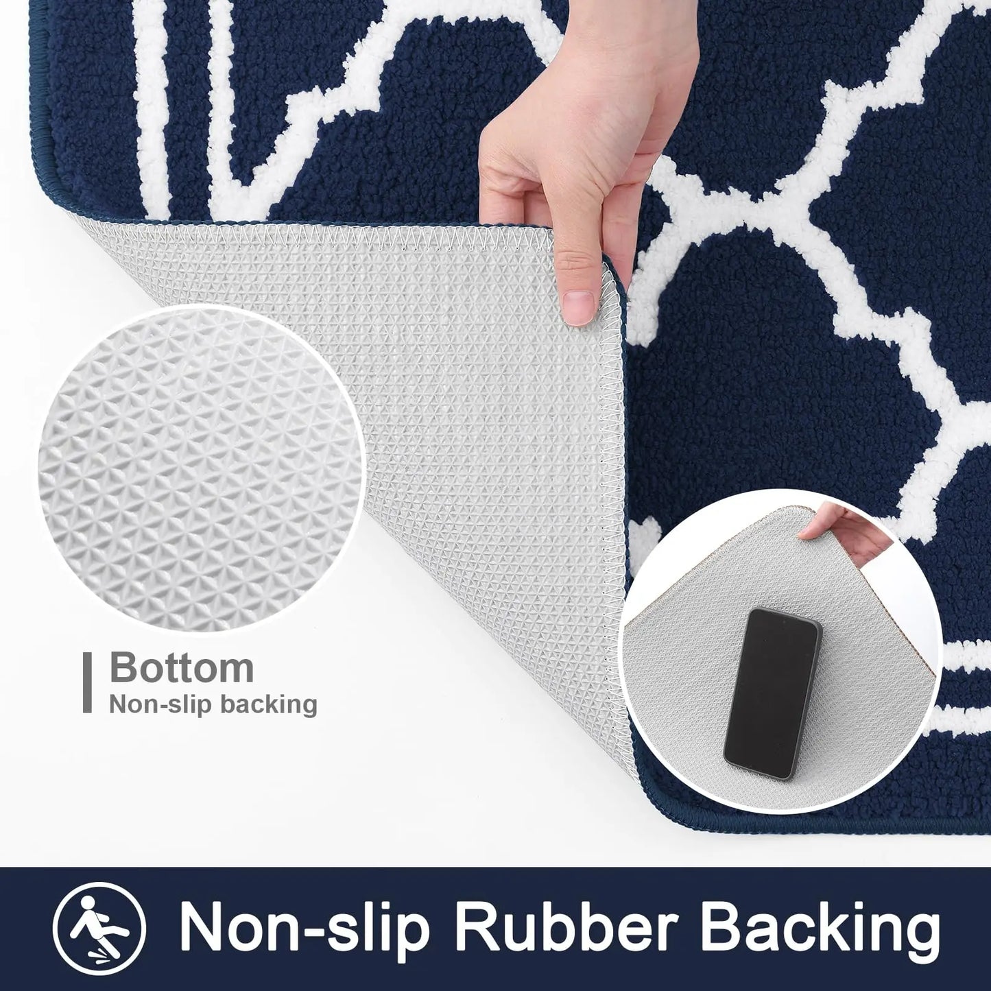 Retika door mat non-slip rubber backing detail for safety