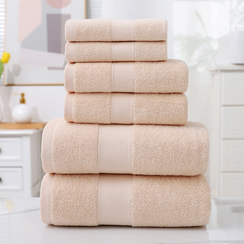 Rita luxury bath towel set of 6 in peach — soft absorbent cotton face, hand and bath towels