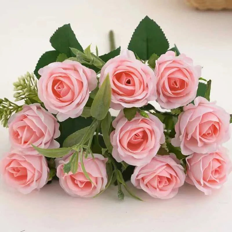 Romansia 10 Heads Rose Bouquet - Artificial Silk Flowers for Wedding Decor 14:771#1 Artificial Flowers