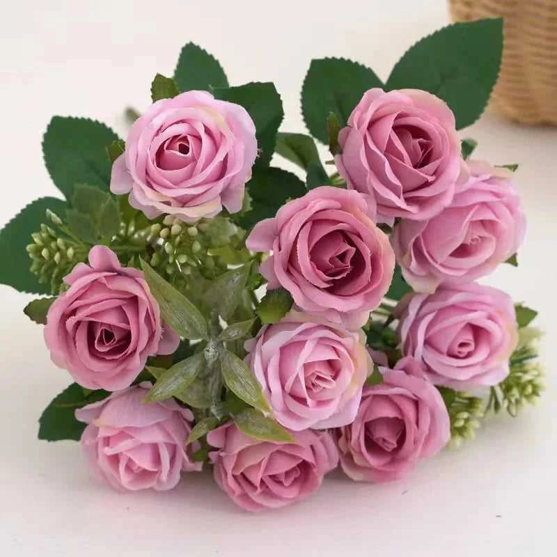 Romansia 10 Heads Rose Bouquet - Artificial Silk Flowers for Wedding Decor 14:771#1 Artificial Flowers