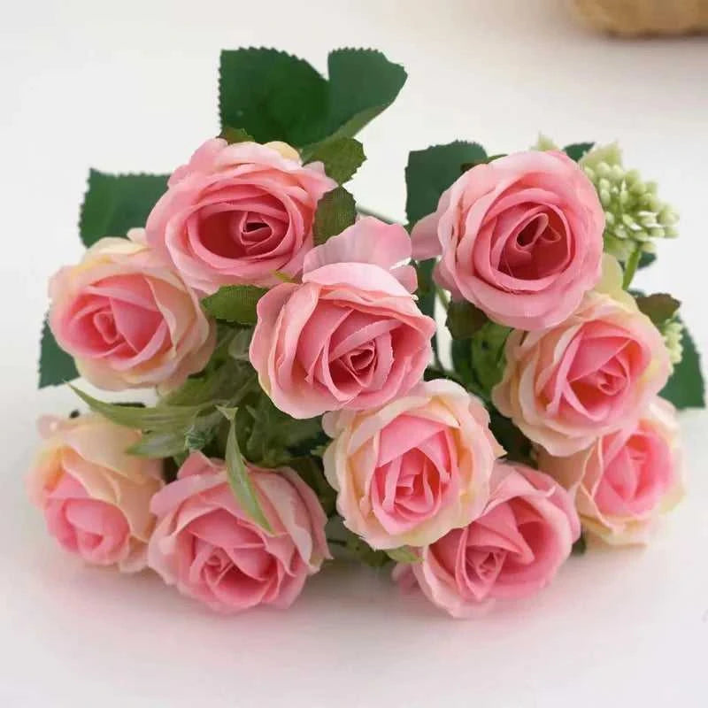Romansia 10 Heads Rose Bouquet - Artificial Silk Flowers for Wedding Decor 14:771#1 Artificial Flowers