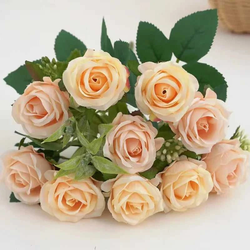 Romansia 10 Heads Rose Bouquet - Artificial Silk Flowers for Wedding Decor 14:771#1 Artificial Flowers