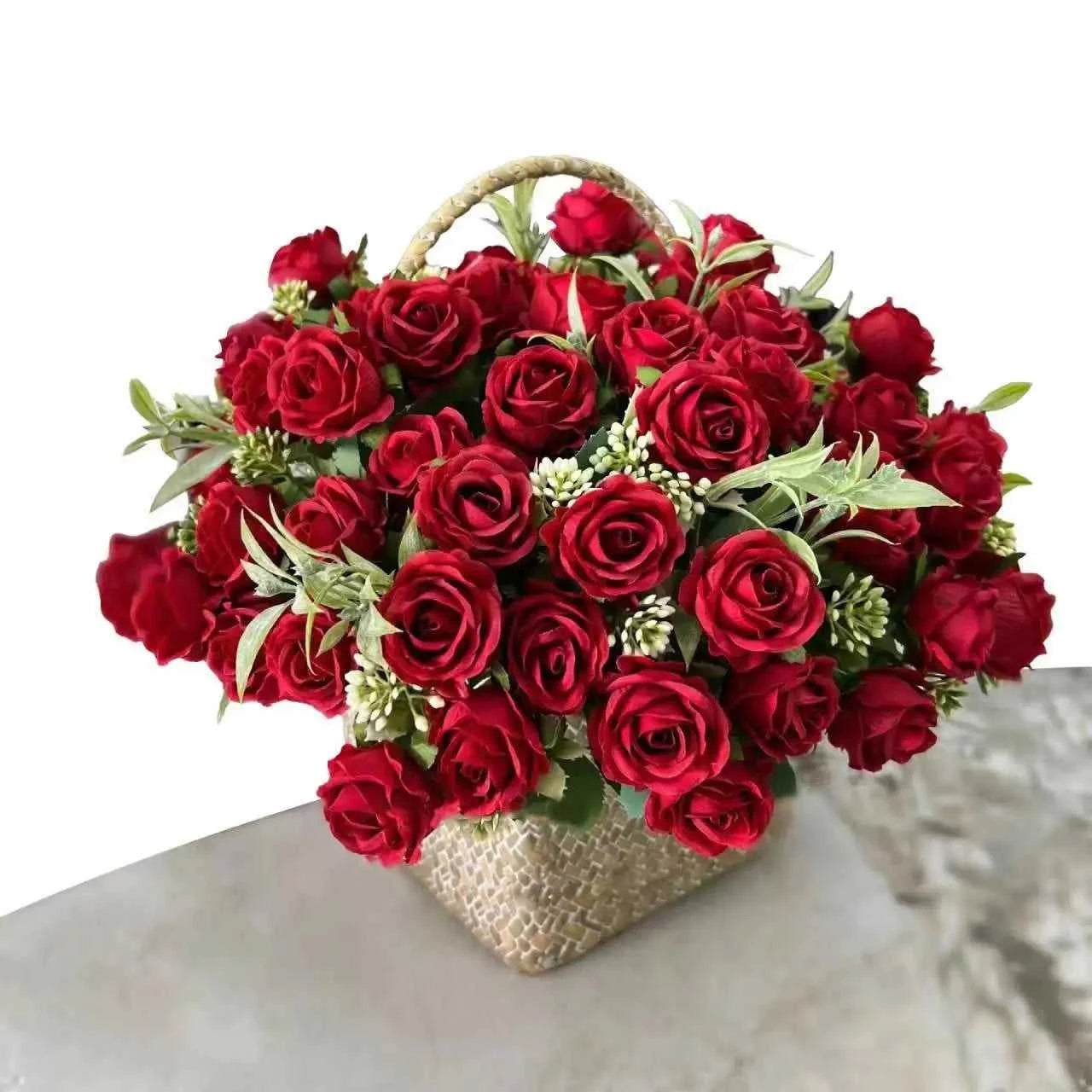 Romansia 10 Heads Rose Bouquet - Artificial Silk Flowers for Wedding Decor 14:771#1 Artificial Flowers