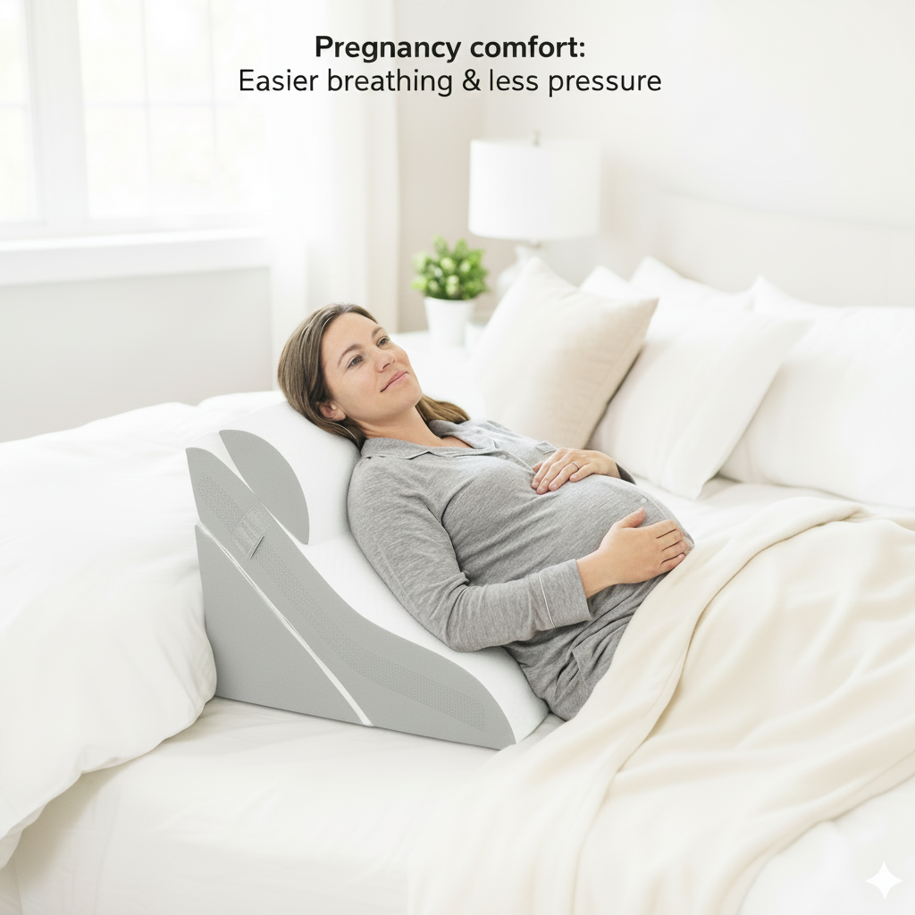 Wedge Pillow for Acid Reflux & GERD – Seda Adjustable Set 14:193#Grey and White luxury bedding Ice Silk Fabric