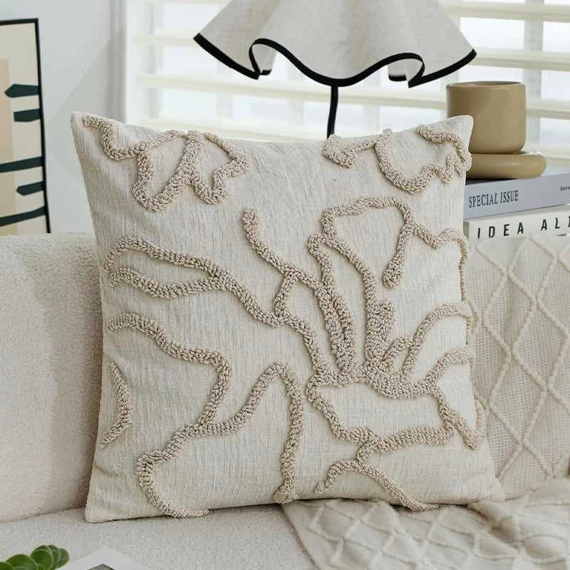 Sera Boho Chenille Throw Pillow Cover - Soft Geometric Line Cushion 14:771;5:201298983#45x45cm Without core Cushion Covers