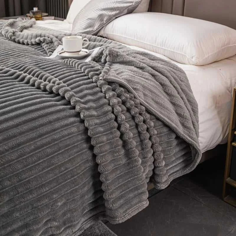 Sierra Knitted Throw Blanket - Hypoallergenic Faux Rabbit Fur All-Season 14:175#one-green;5:596#39.37inX59.06in Blankets & Throws