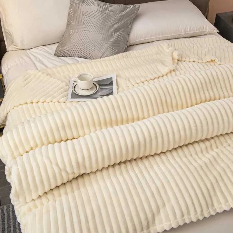 Sierra Knitted Throw Blanket - Hypoallergenic Faux Rabbit Fur All-Season 14:175#one-green;5:596#39.37inX59.06in Blankets & Throws