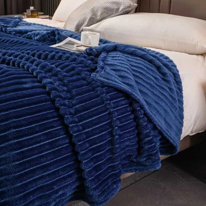 Sierra Knitted Throw Blanket - Hypoallergenic Faux Rabbit Fur All-Season 14:175#one-green;5:596#39.37inX59.06in Blankets & Throws