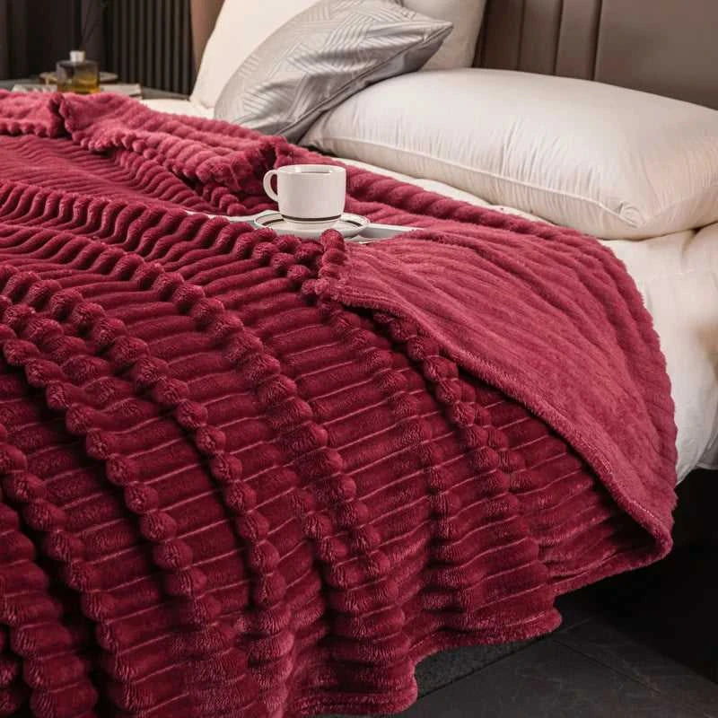 Sierra Knitted Throw Blanket - Hypoallergenic Faux Rabbit Fur All-Season 14:175#one-green;5:596#39.37inX59.06in Blankets & Throws
