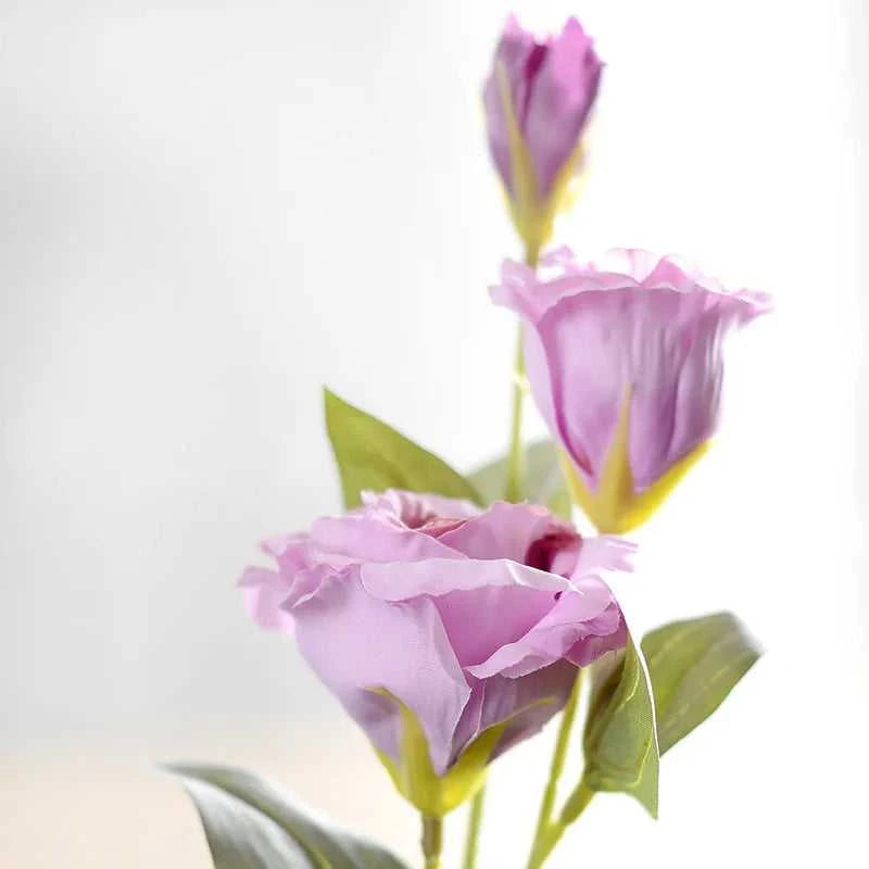 Haya Artificial Silk Eustoma Flowers - Home Decor 14:193#Deep Pink Purple Artificial Flowers