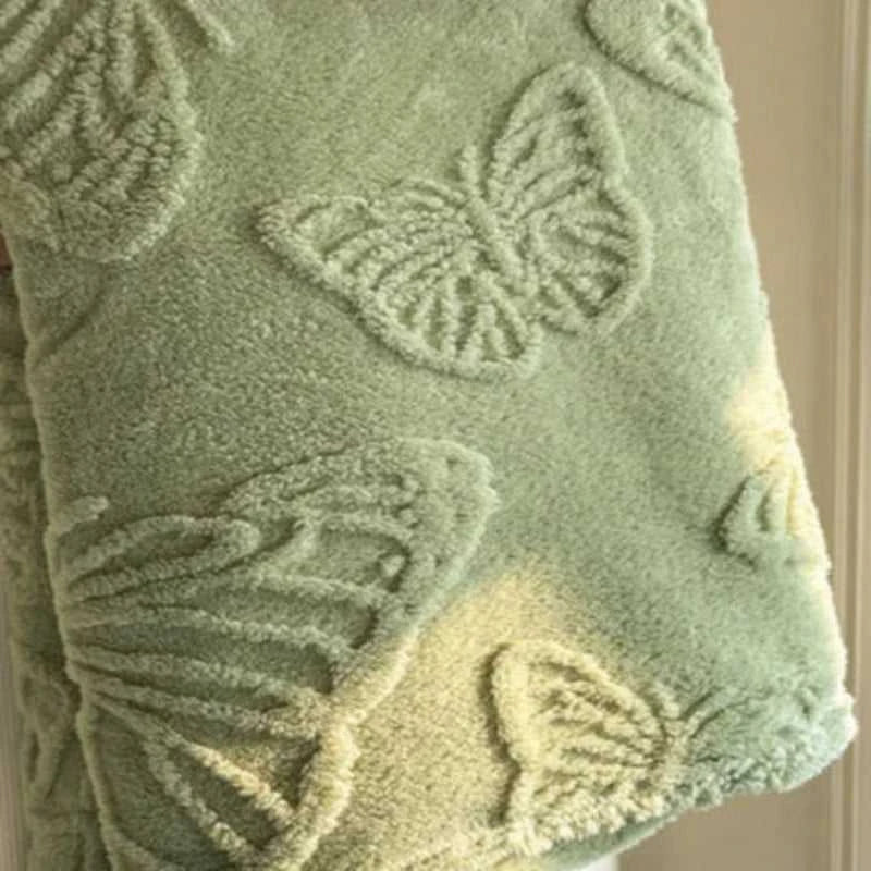 Solano 3D Embossed Butterfly Flannel Blanket - Ultra Soft & Warm Throw 14:29#White;5:596#100x150cm Blankets & Throws